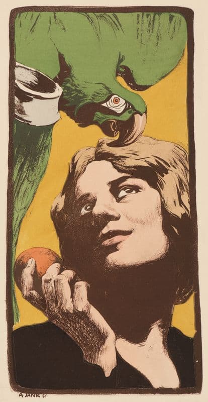 La Femme au Perroquet as a canvas print