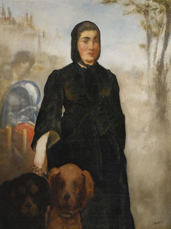 La Femme aux chiens as a canvas print