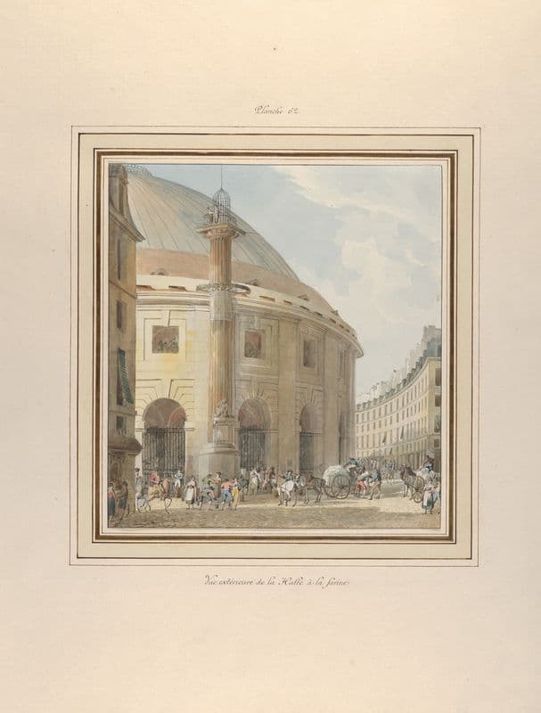 La Halle aux Blés, Exterior View (ca. 1810) as a canvas print
