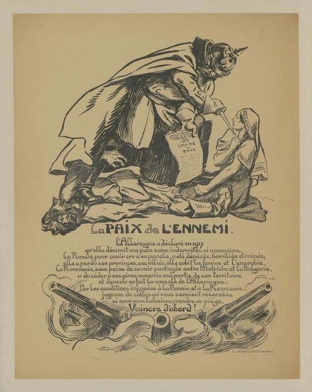 La paix de l’ennemi. L’Allemagne déclare en 1917 as a canvas print