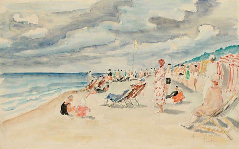 La plage de Deauville as a canvas print