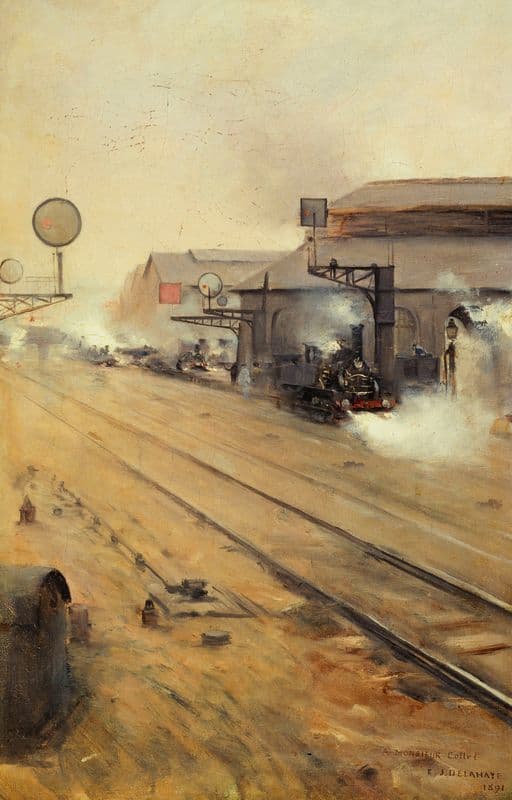La remise des locomotives aux Batignolles as a canvas print