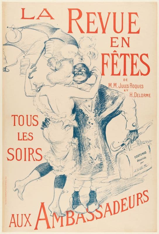 LA REVUE EN FÊTES DE M.M. JULES ROQUES ET H.DELORME TOUSLES SOIRS AUX AMBASSADEURS as a canvas print