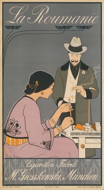 La Roumanie. Zigarettenfabrik München (1890 - 1896) as a canvas print