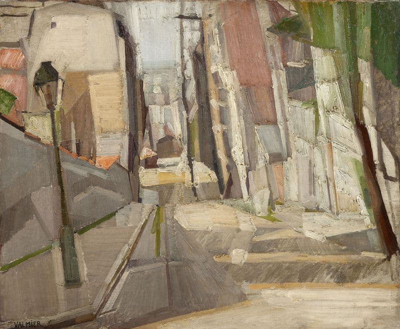La rue au réverbère as a canvas print