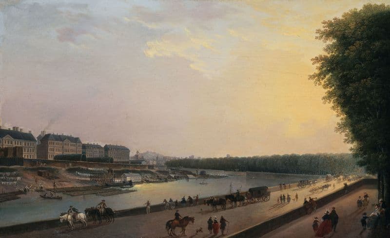 La Seine à la Grenouillère ; vue prise de la terrasse du bord de l’eau aux Tuileries as a canvas print