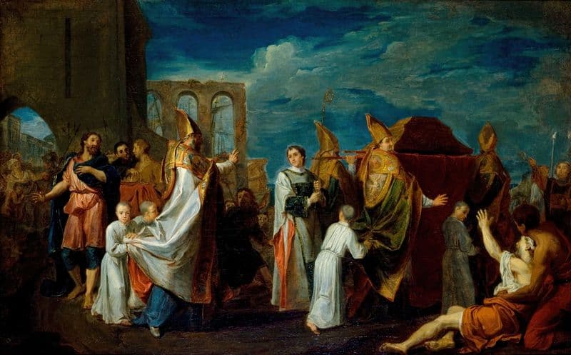 La translation des reliques de Saint Augustin (1698-1708) as a canvas print