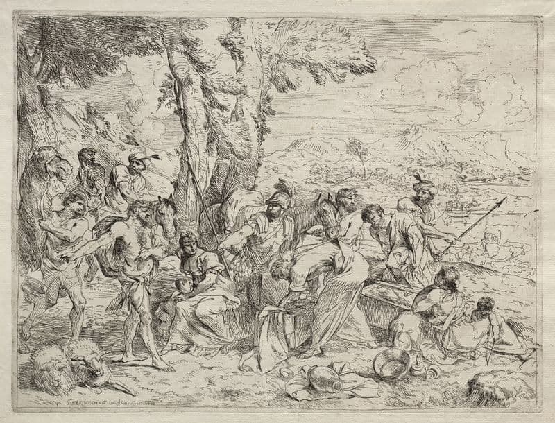 Laban Searching for Idols in Rachel’s Baggage (c. 1635) as a canvas print