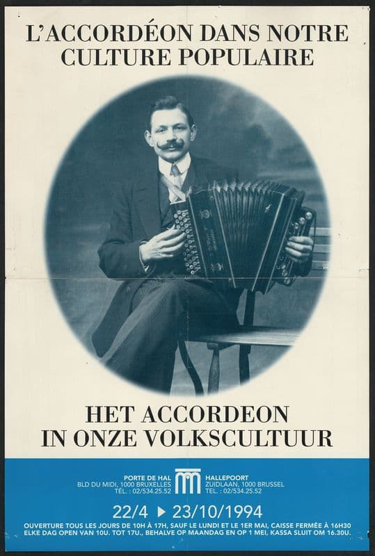 L’accordéon dans notre culture populair;Het accordeon in onze volkscultuur as a canvas print