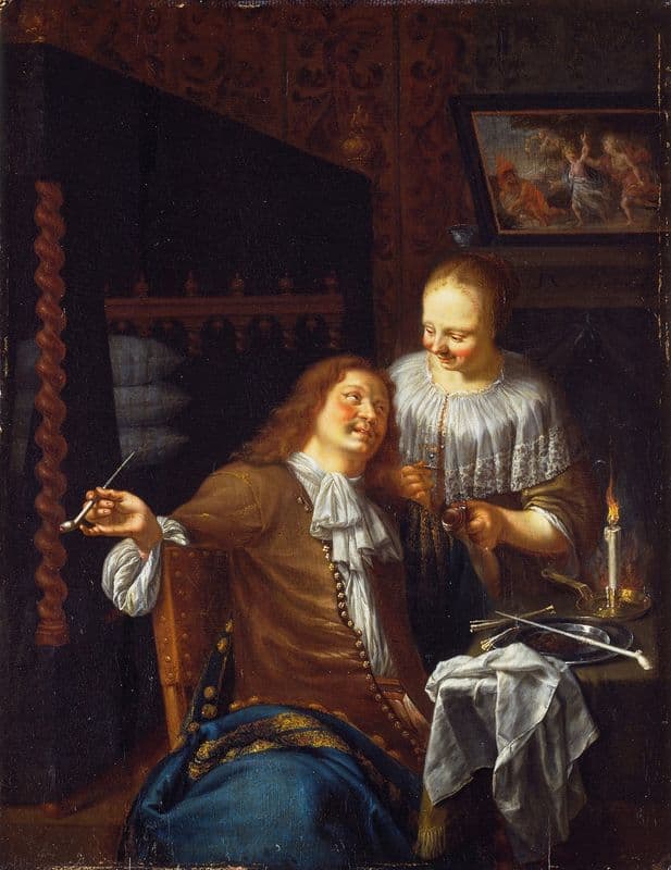 Lady and Cavalier (c. 1680) as a canvas print