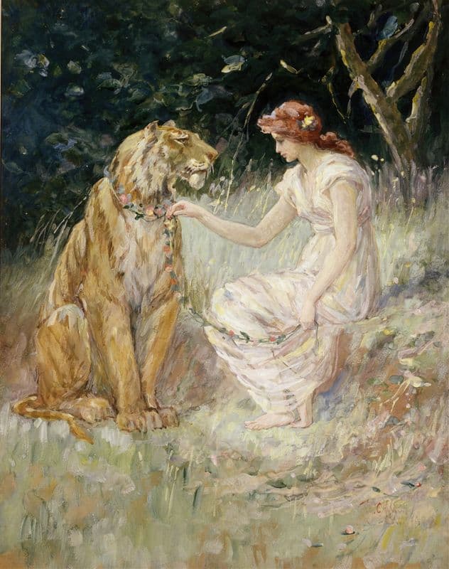 Lady and the Tiger as a canvas print