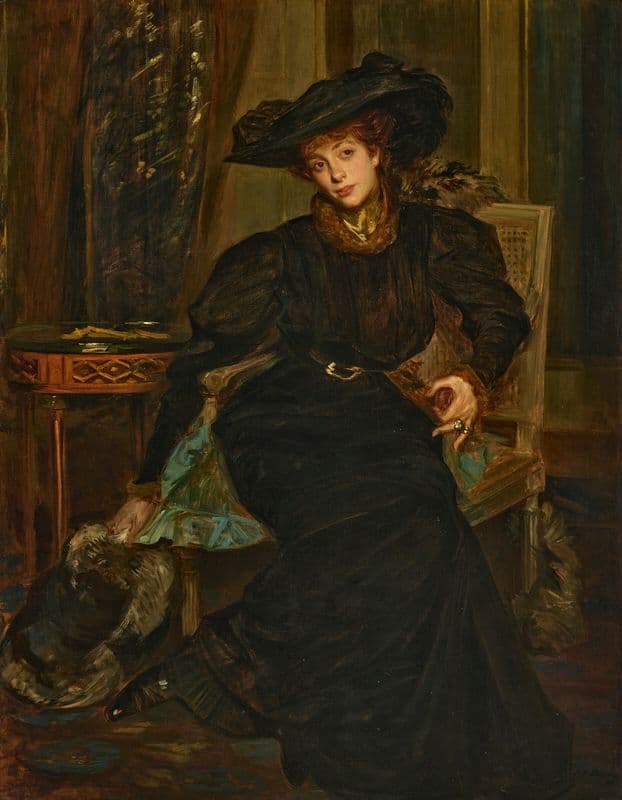 Lady in Black (circa 1890) as a canvas print