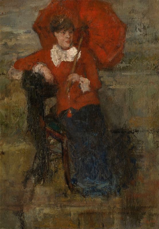 Lady with Red Parasol as a canvas print