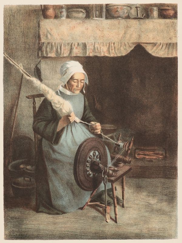 L’Aieule (Woman Spinning) as a canvas print