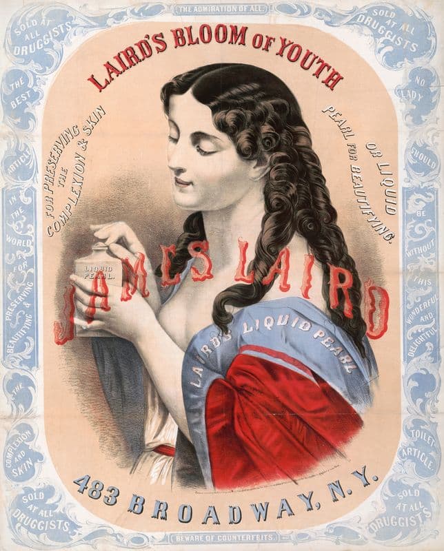 Laird’s bloom of youth, for perserving the complexion & skin or liquid pearl for beautifying as a canvas print