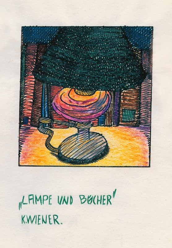 Lampe und Bücher (around 1921) as a canvas print