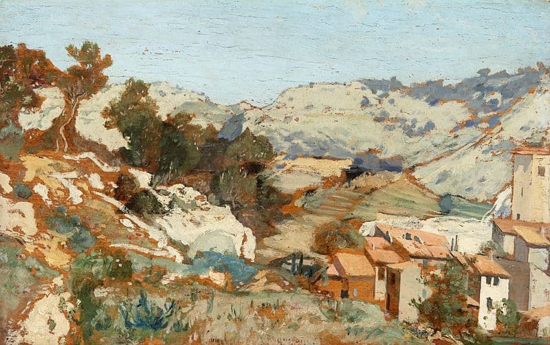 Landscape near Roquevaire in Provence as a canvas print
