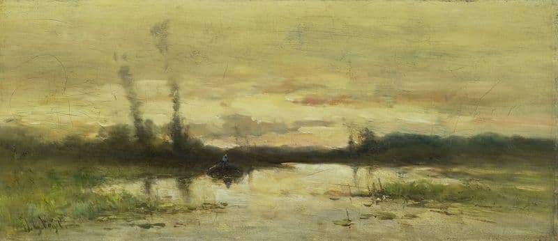 Landschap aan de vaart bij Hilversum (1880 - 1915) as a canvas print
