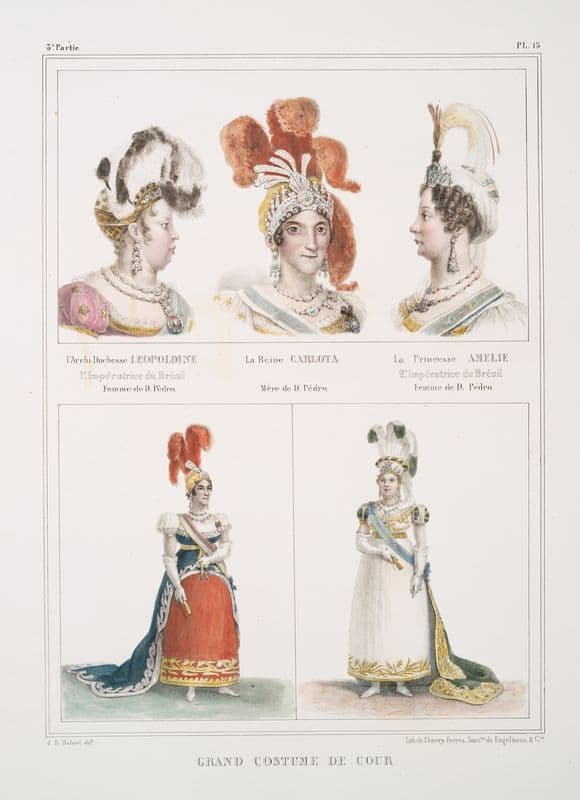 L’archi-duchesse Léopoldine, 1-e Impératrice du Brésil, femme de D. Pèdro; La reine Carlota, mère de D. Pèdro (1834 - 1839) as a canvas print