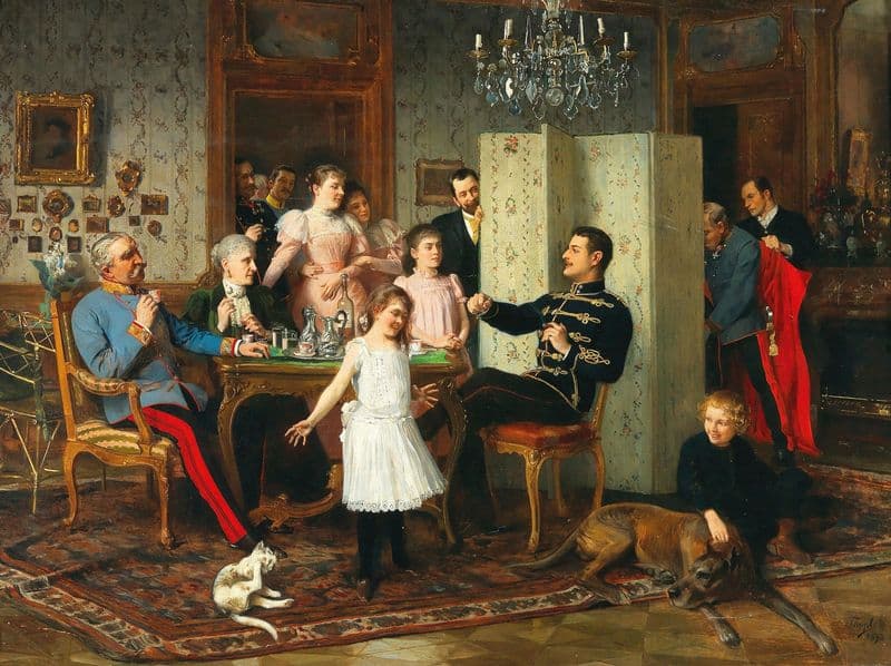 Large Family Celebration as a canvas print