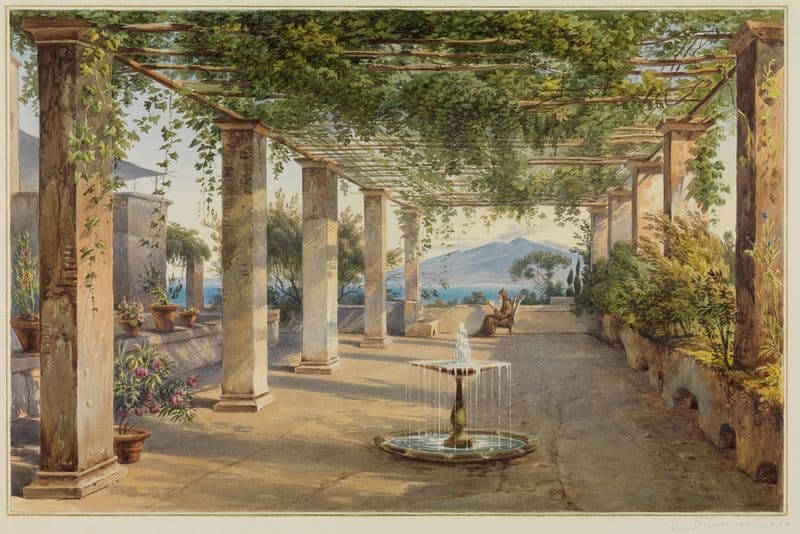 Laubengang der Villa Cucumella in Sorrent as a canvas print