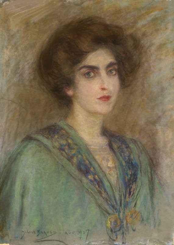 Laura in Green Cape as a canvas print