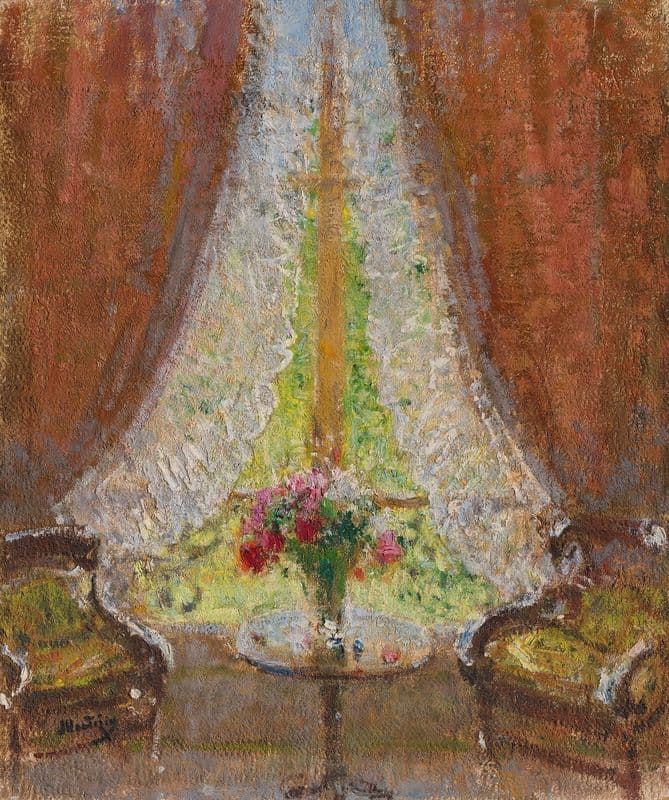 Le bouquet à la fenêtre as a canvas print