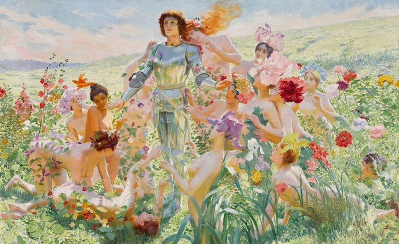 Le Chevalier aux Fleurs as a canvas print