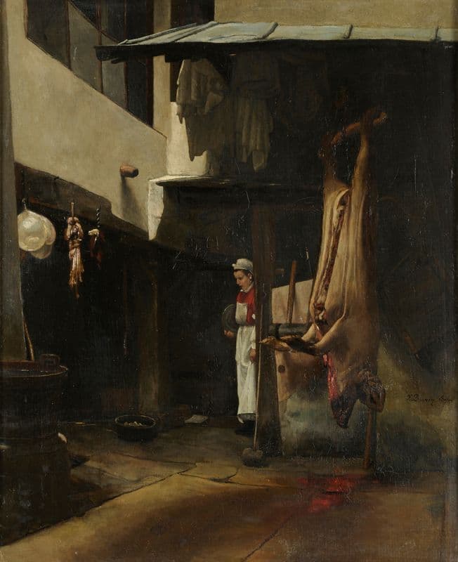 Le cochon (cour de charcutier) as a canvas print