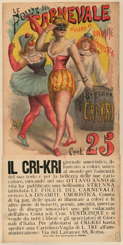 Le Follie del carnevale ovvero la dinamite umoristica as a canvas print