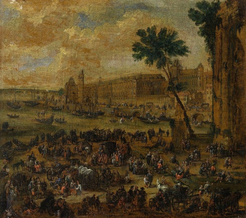Le Louvre et la Galerie du bord de l’eau, vus du Pont-Neuf as a canvas print