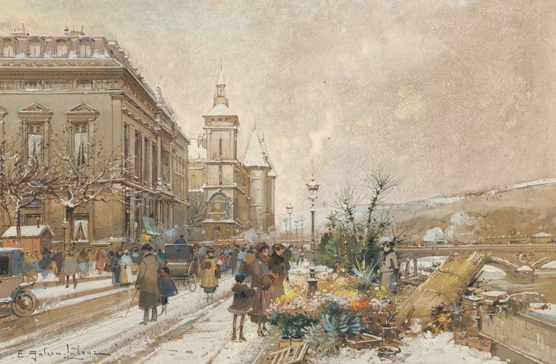Le Marché aux fleurs as a canvas print