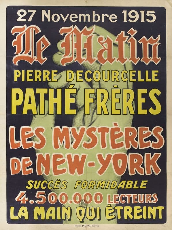 Le Matin Pierre Decourcelle-Pathé frères-Les mystères de New-York as a canvas print