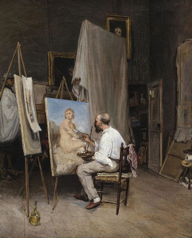 Le peintre dans son atelier as a canvas print