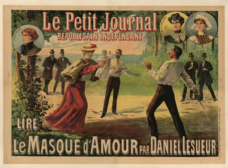 Le Petit Journal. Le Masque d’amour par Daniel Lesueur as a canvas print