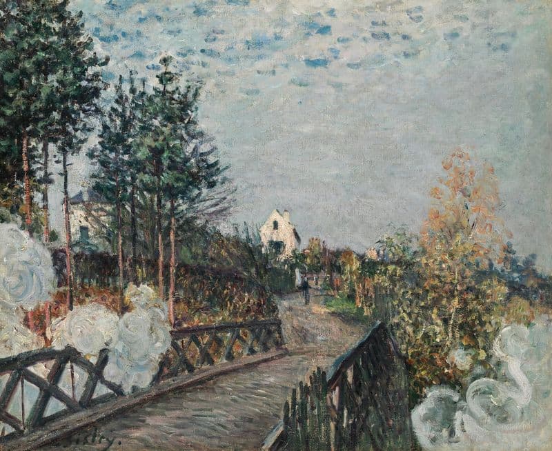 Le pont du chemin de fer (circa 1880) as a canvas print