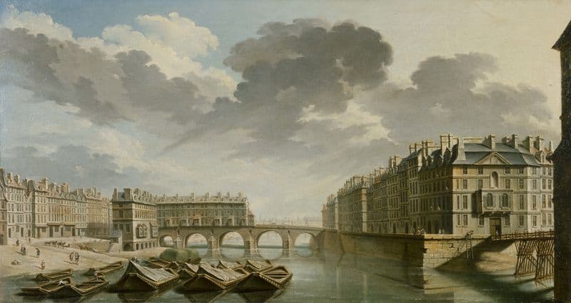 Le Quai des Ormes (actuel quai de l’Hôtel de Ville), le pont Marie et l’île Saint-Louis as a canvas print