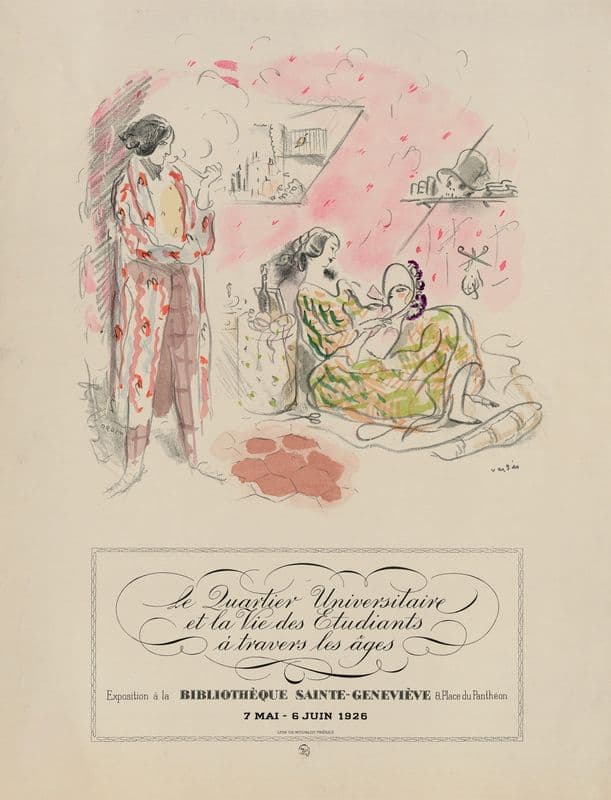 Le quartier universitaire et la vie des étudiants à travers les âges as a canvas print