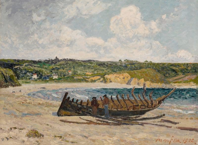 Le Vieux bateau, Morgat as a canvas print