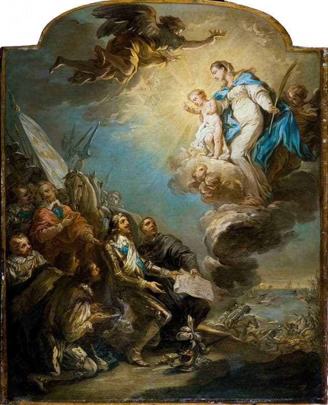 Le Voeu de Louis XIII au siège de la Rochelle (1628) (1737-1747) as a canvas print