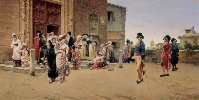 Leaving Church as a canvas print