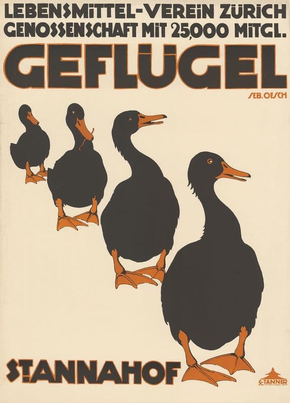 Lebensmittel-Verein Zürich – Genossenschaft mit 25’000 Mitgliedern – Geflügel – St. Annahof as a canvas print