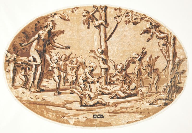 Legende amoriner Allegori over kærligheden as a canvas print