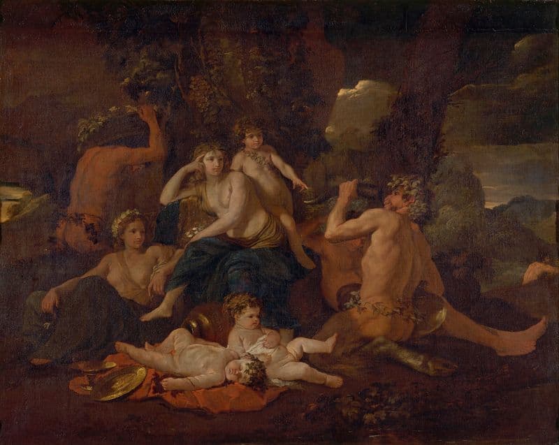 L’enfance de Bacchus (ca 1630) as a canvas print
