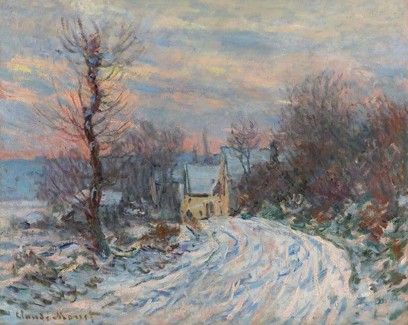 L’entrée De Giverny En Hiver as a canvas print