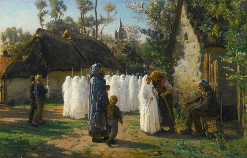 Les Communiantes ( 1884) as a canvas print