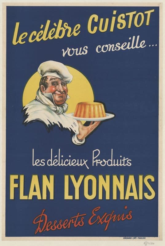 Les délicieux produits ‘Flan Lyonnais’ (1930-1940) as a canvas print
