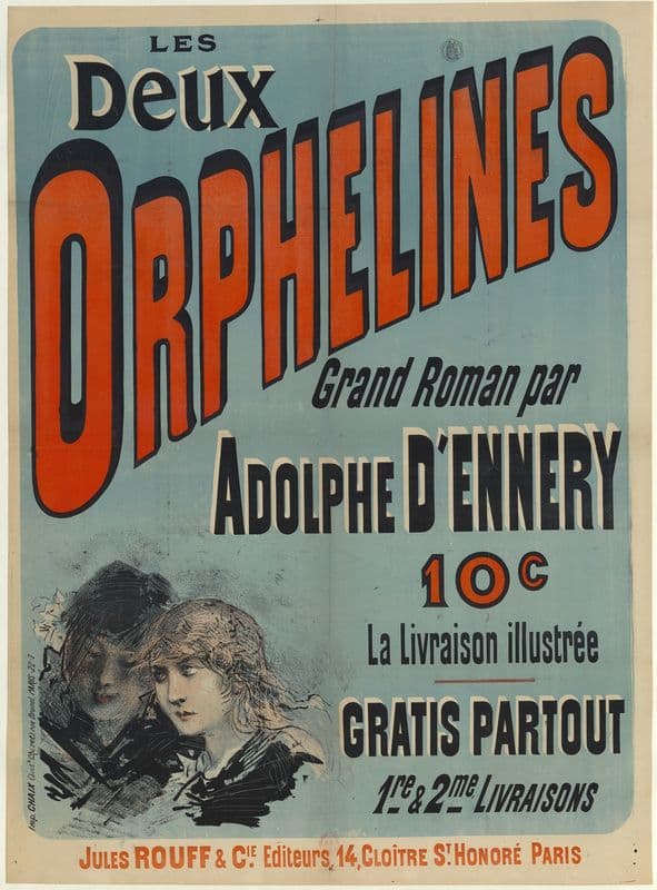 Les Deux orphelines, grand roman par Adolphe d’Ennery as a canvas print