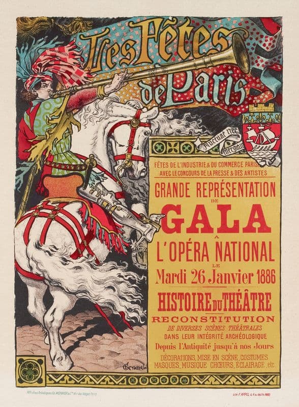 Les Fêtes de Paris Grande Représentation de Gala à l’Opéra National le Mardi 26 Janvier 1886 as a canvas print