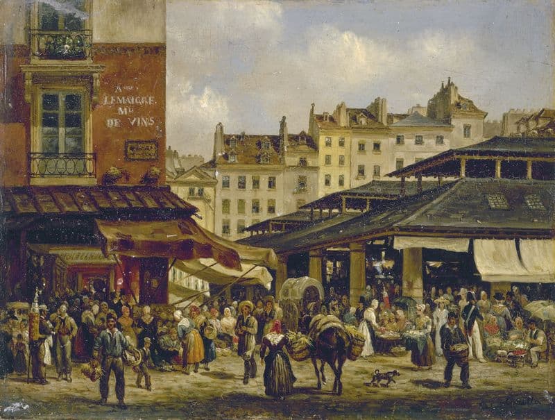Les Halles et la rue de la Tonnellerie as a canvas print